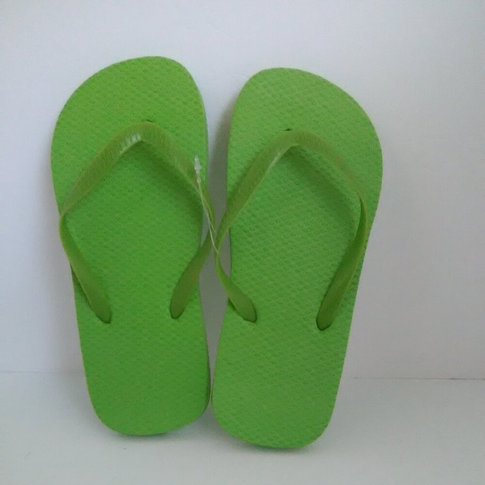 Juncture Kids/Boys Flip Flop Sandals Color Solid Green Size L 2/3 NWOT